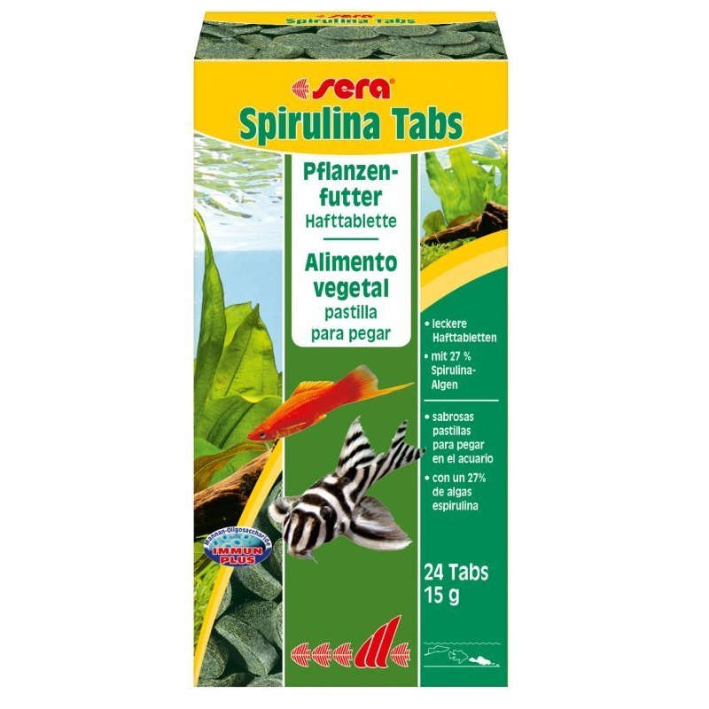 Sera Spirulina Tabs, fiskefòr for maller og algespisere