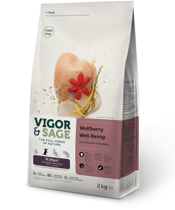 Vigor & Sage kattemat Wolfberry Well-Being Kitten