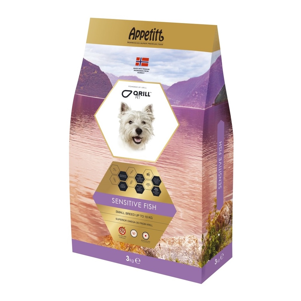 Appetitt Sensitive m/fisk, Grain free - Small breed, 3kg