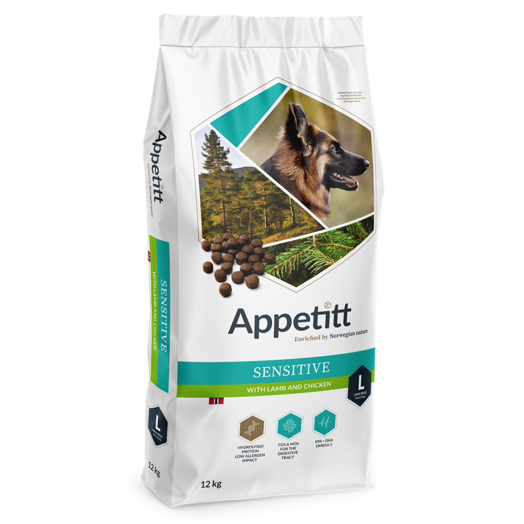 Appetitt Sensitive with Lamb & Chicken Large Breed hundefôr 12 kg