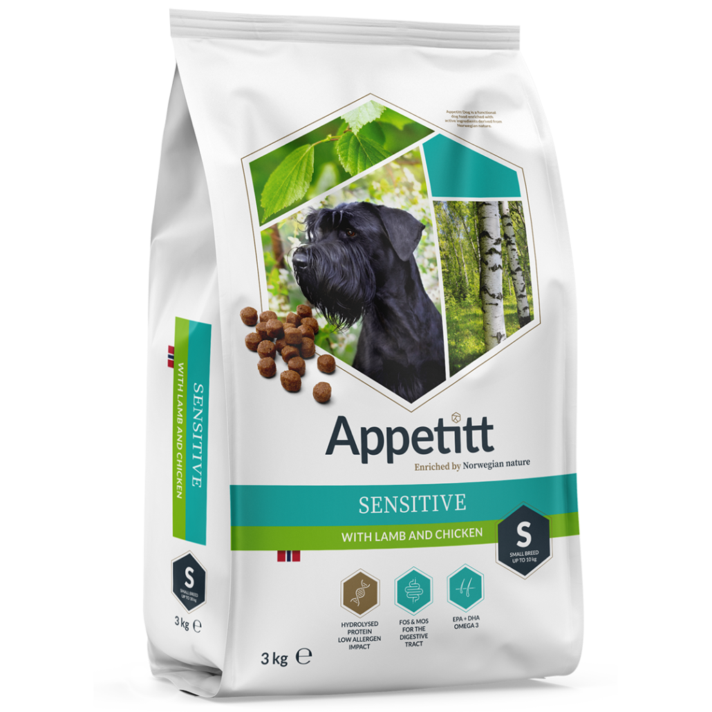 Appetitt Sensitive with Lamb & Chicken Small Breed hundefôr 3 kg