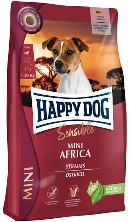 Happy Dog Sensible Mini Africa 4Kg M/Afrikansk Struts