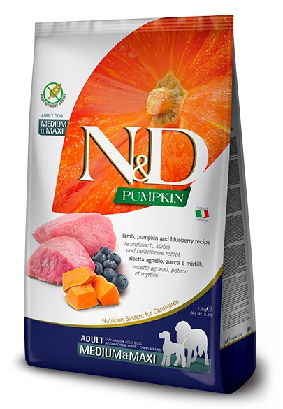 FARMINA N&D DOG PUMPKIN LAMB & BLUEBERRY ADULT MEDIUM & MAXI 12 KG