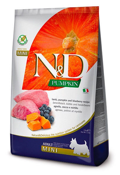 FARMINA N&D DOG PUMPKIN LAMB & BLUEBERRY ADULT MINI 2,5 KG