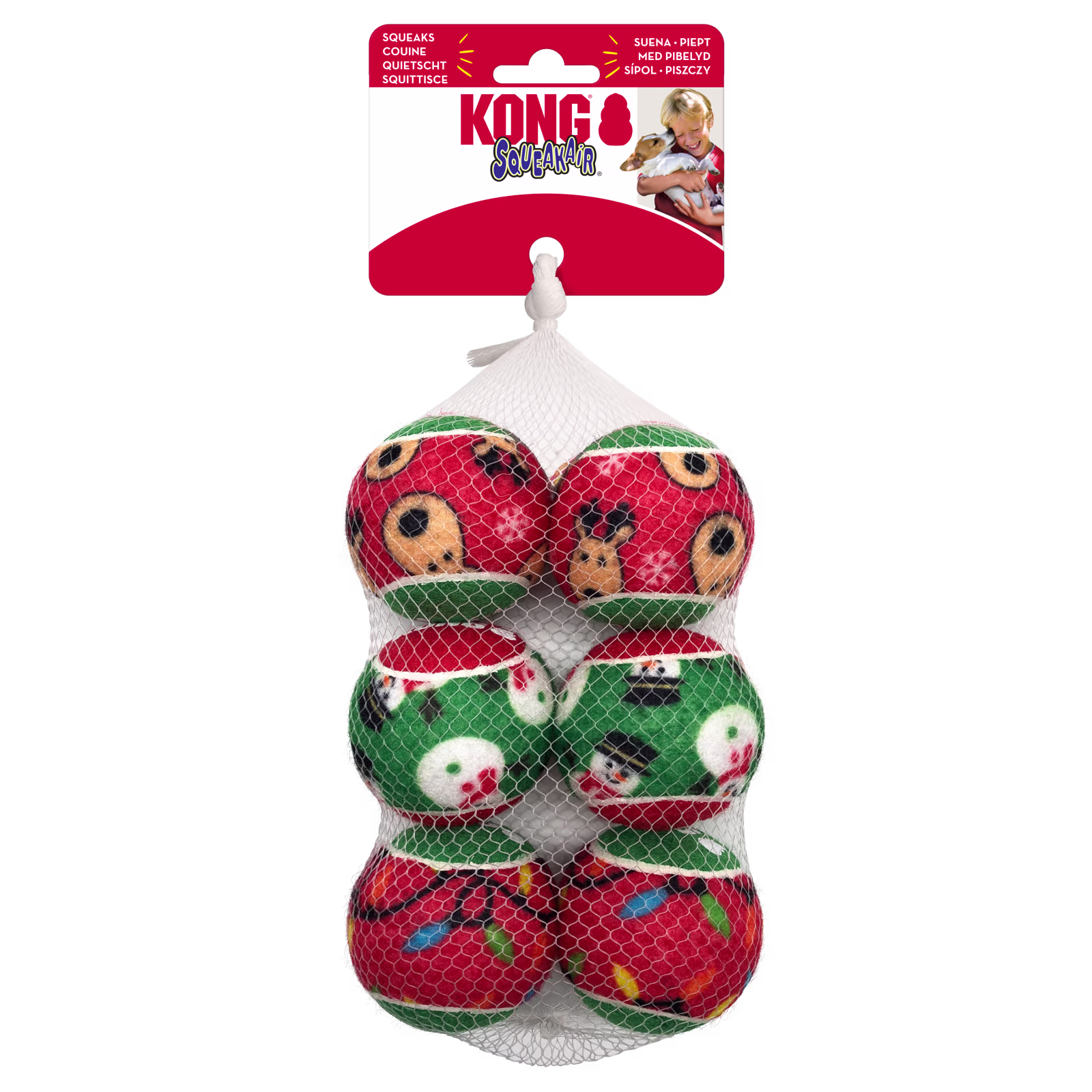 Juleleke KONG Holiday SqueakAir Balls 6pk M