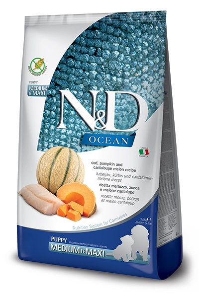 FARMINA DOG COD PUMPKIN & CANTALOUPE MELON PUPPY MEDIUM & MAXI 2,5 KG