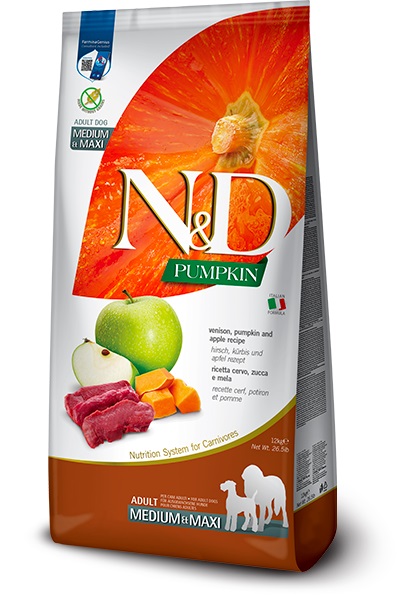 FARMINA DOG PUMPKIN VENISON & APPLE ADULT MEDIUM & MAXI 12 KG