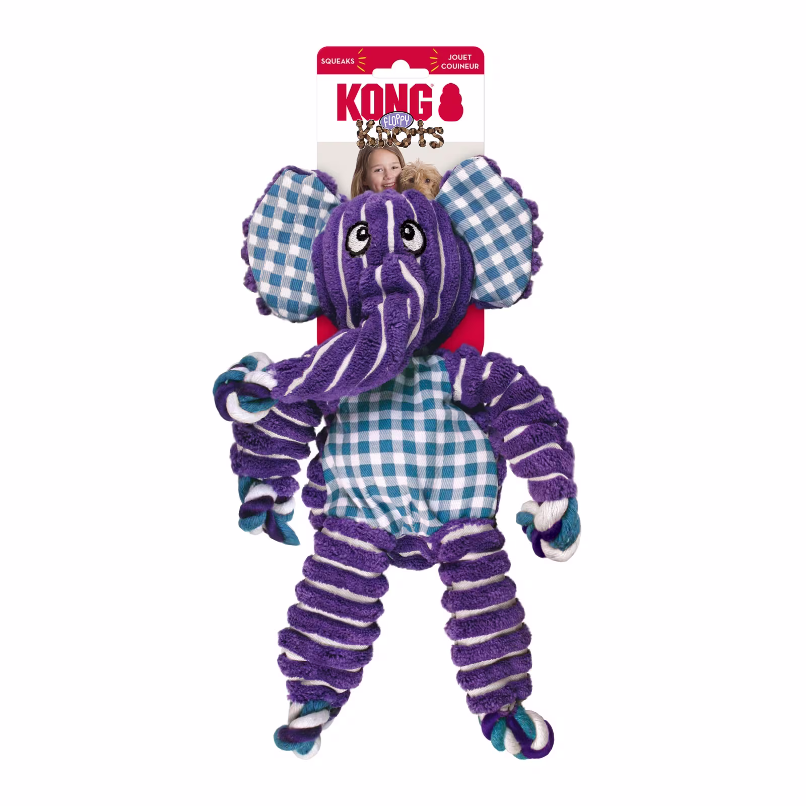 Hundeleke KONG Floppy Knots Elephant M/L
