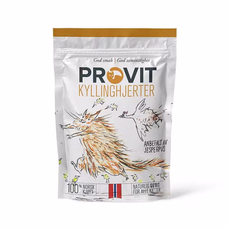 PROVIT Frysetørket Kyllinghjerter 40g Katt
