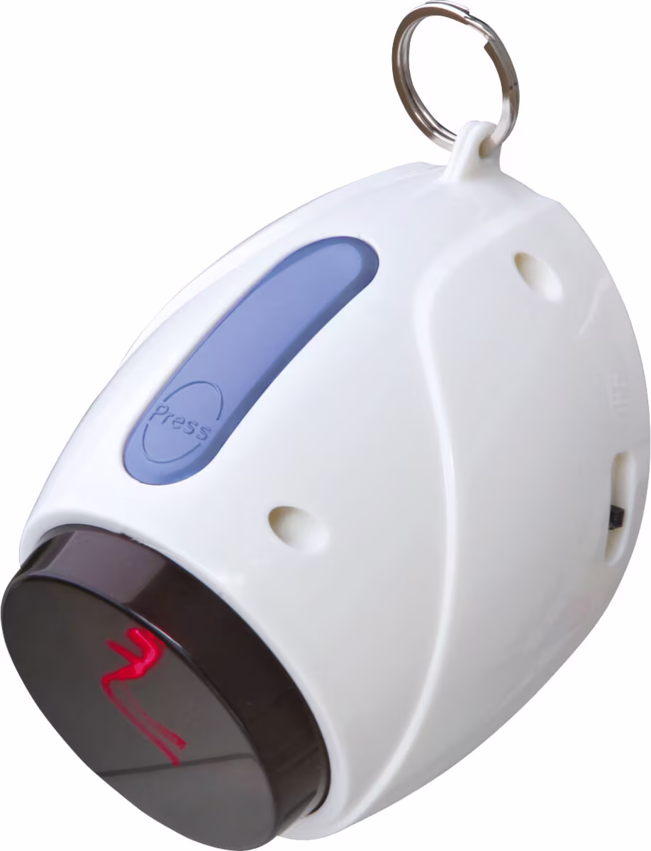 Katteleke, Bevegende Laser Pointer,11cm, Blå/Hvit